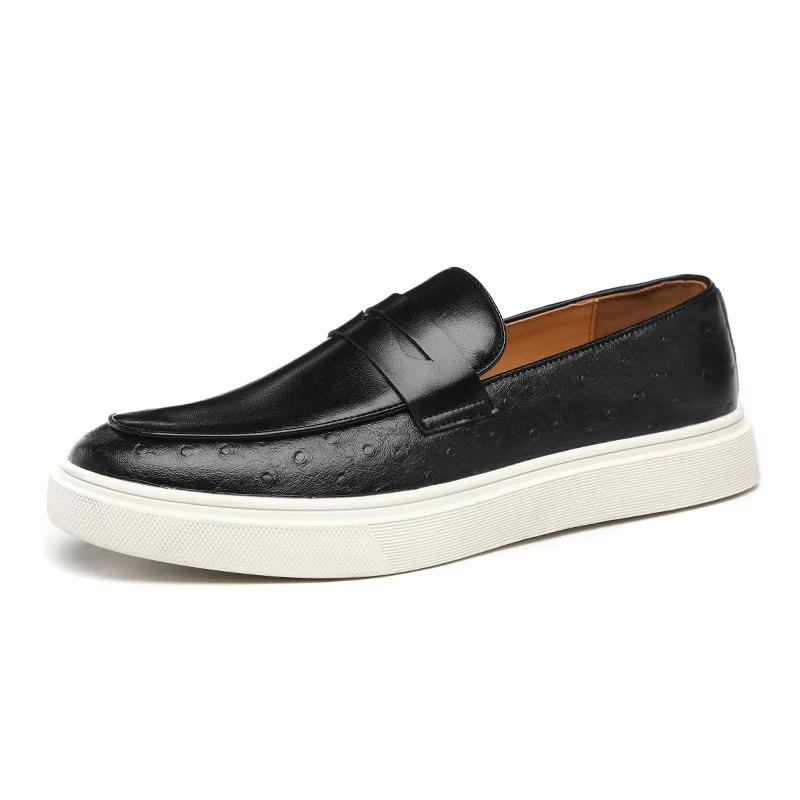 Casual Leather Shoes Men Summer Breathable British Style Loafers Men's Shoes New Business Men's Casual Shoe Designer Shoes Men