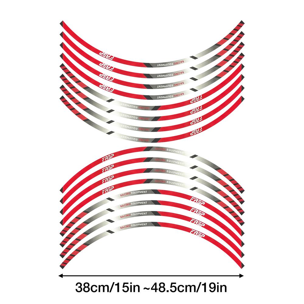 

16pcs Auto Wheel Rim Reflective Modified Decals Self-Adhesive Car Stickers Motorcycle Wheel Hub Modification Stickers червоний