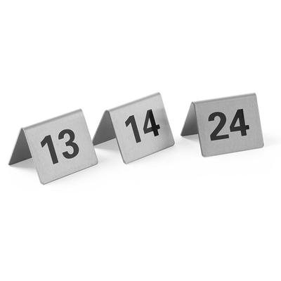 Informationsschild TISCHNUMMER 1324 Edelstahl Satz mit 12 Hendi 663851