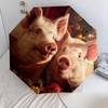 Pig Pattern, Automatic Folding Umbrella, Portable and Foldable Design, 8 Ribs, a Christmas or Birthday Gift.