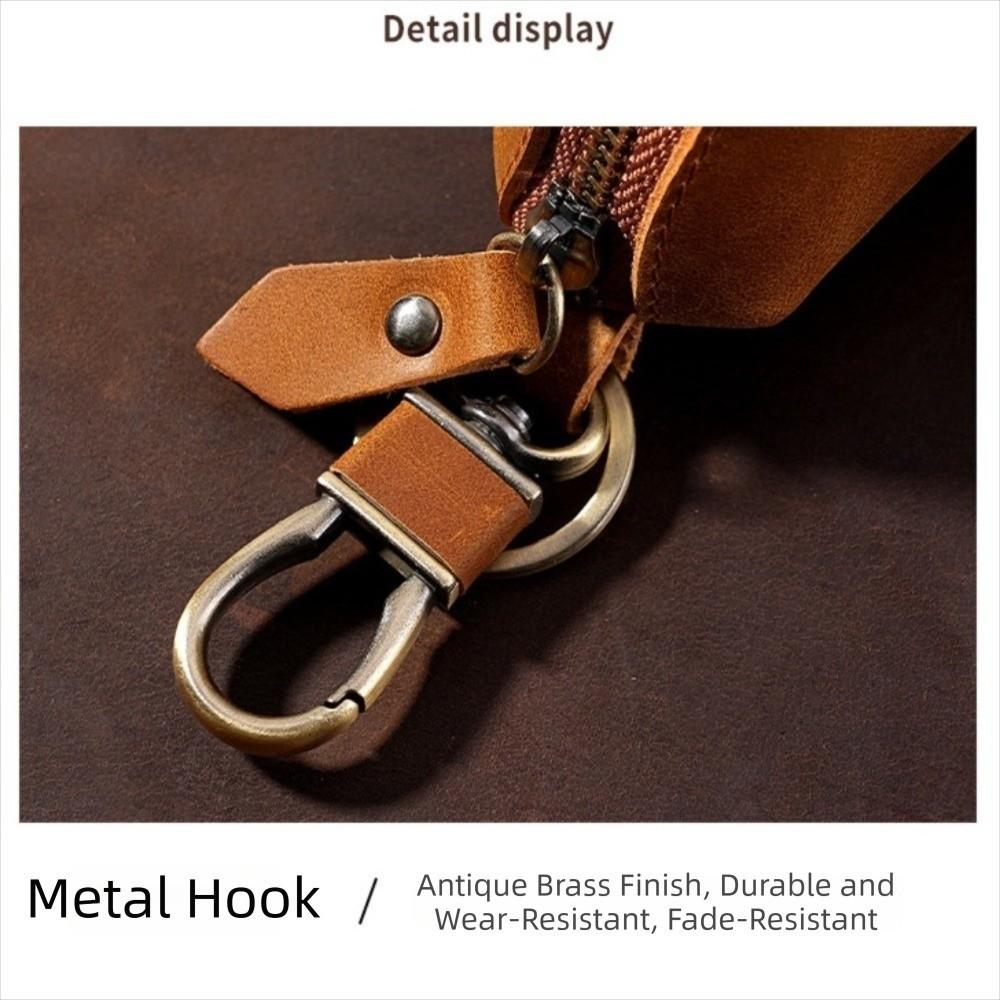 Crazy Horse Leather Car Key Pouch Genuine Leather Key Holder  for Secure Keys Storage