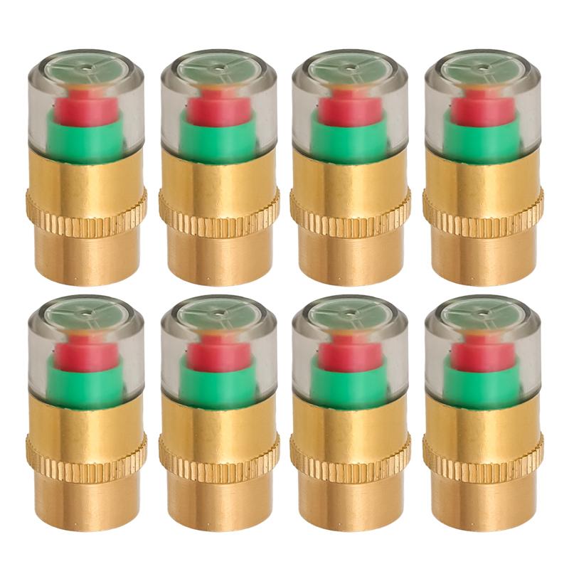 1/4/8pcs Car Tire Pressure Indicator Tire Pressure Gauge Indicator Alert Monitoring Valve Cap Sensor External Valve Detection