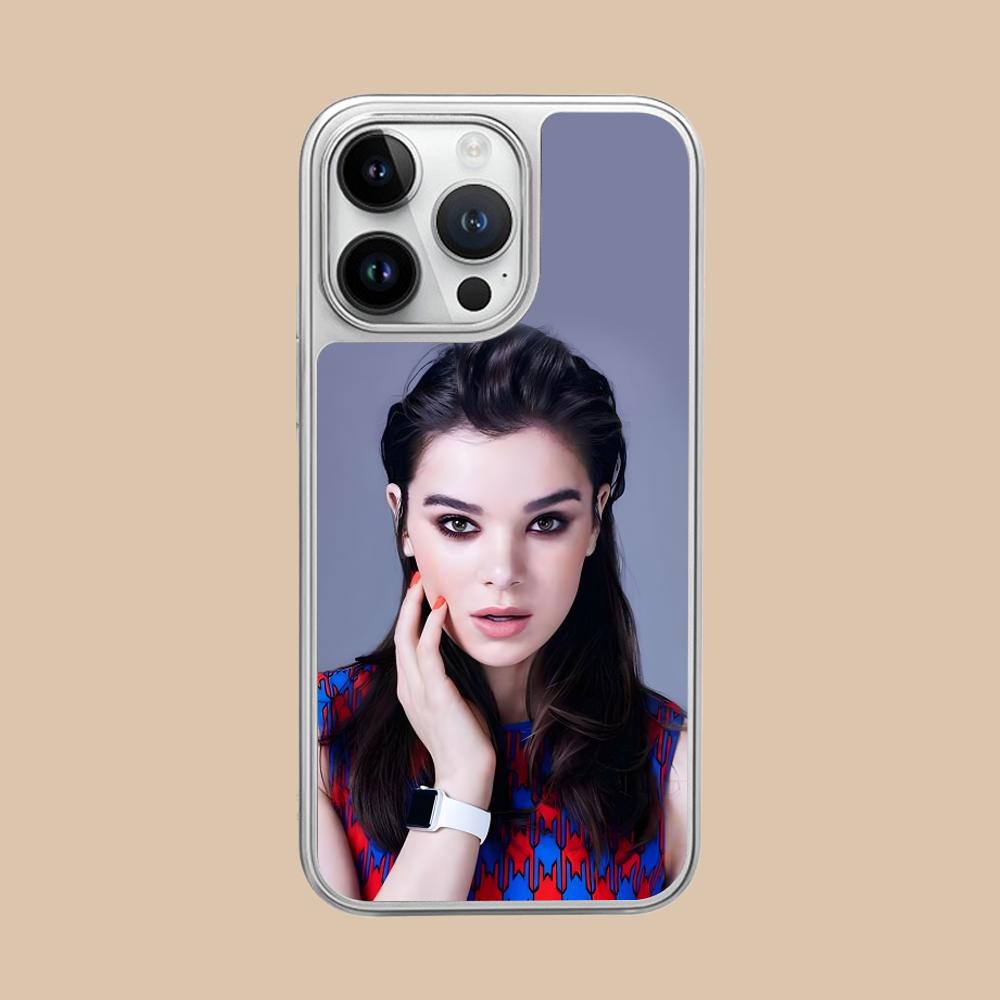 Hailee Steinfeld Silver Plating Mobile Phone Case for iPhone 17 16 15 14 13 12 11 Air Pro Max Plus Colorful Cover