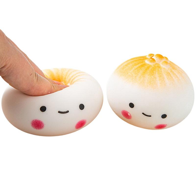Bun Squeeze Toy Release Ball For Stress Balls Simulation Food Squishies Pan-fried Bun Squeeze Toy Gifts