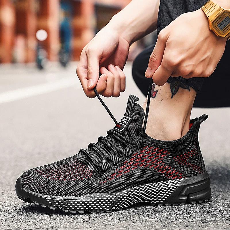 Fashion Men Casual Shoes Breathable Flats Mens Walking Shoes Athletic Jogging Running Mesh Lightweight Sport Sneakers Shoes