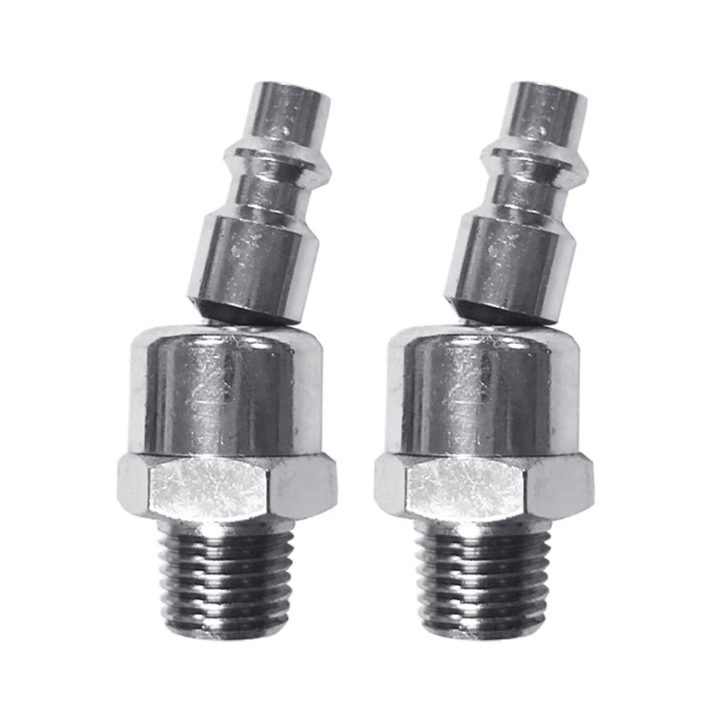 Industrial 1/4" NPT Male Thread Air Hose Fittings and Compressor Accessories Automotive-Steel Swivel Coupler Plug 2 Pack