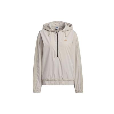 Originals Solid Color Half-Zip Sports Jacket Women Jackets Gray HE6596