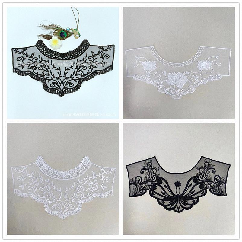 Polyester Lace Flower Embroidery Collar Patch