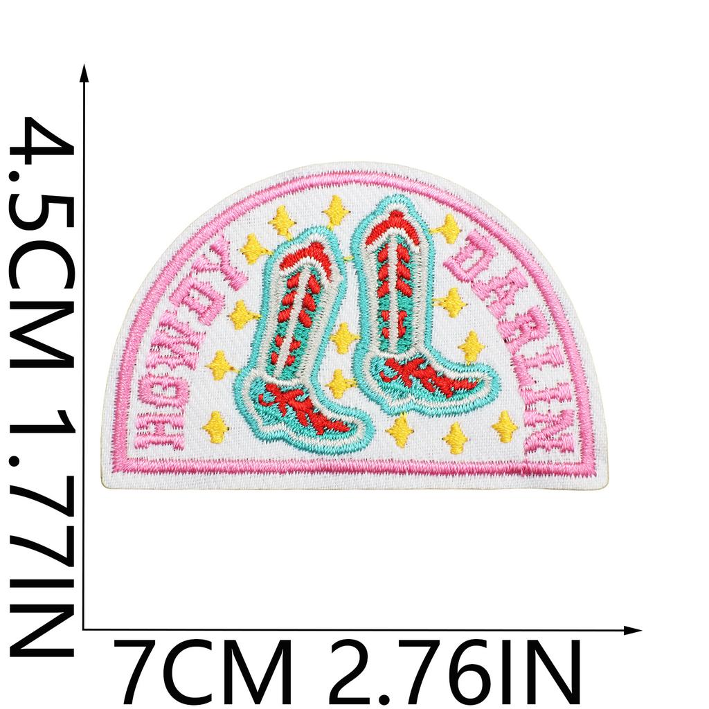 Western Denim Element Embroidery Chapter Square Computer Embroidery Cloth Sticker Double Gun Denim Patch Patch Ironing