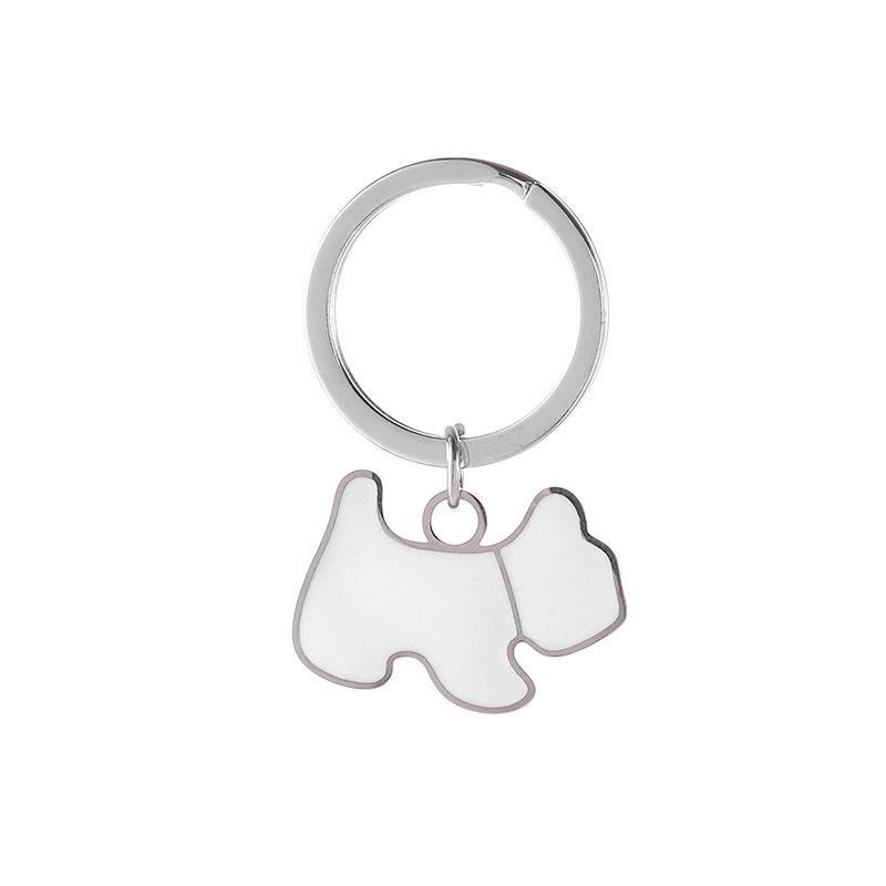 Korean Cute Dog Stainless Steel Keychain Lovely Pet Style Fashion Backpack Pendant Practical Gift for Girlfriend Friends