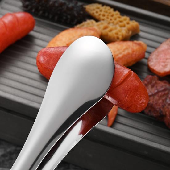 Stainless Steel Serving Tongs Non-Slip Ergonomic Food Tongs for BBQ Buffet Kitchen Rust-Resistant Dishwasher Safe Versatile Clips for Steak Bread Ice