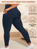 Plus-size Pocket Yoga Leggings for Women Milk Silk High-waisted Fitness Sports Leggings 9-inch Leggings
