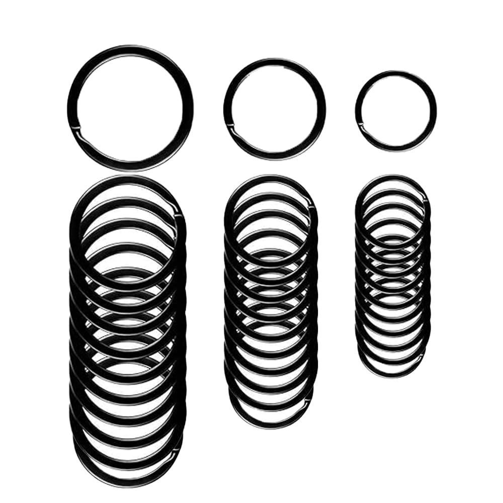 

Плоское кольцо для ключей QIKEJI, Брелок для ключей, Черный, Внешний диаметр: 1,3 x 1,1 дюйма (32 мм), чёрный