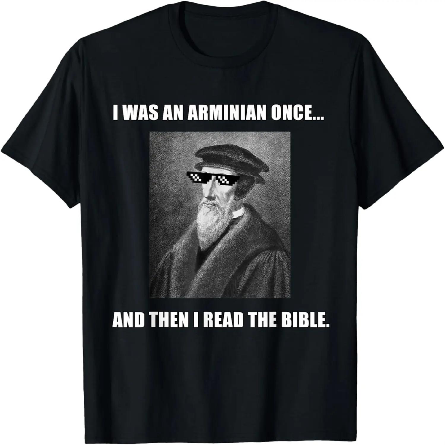 Funny Theology Arminian Calvinist Bible Joke Shirt S