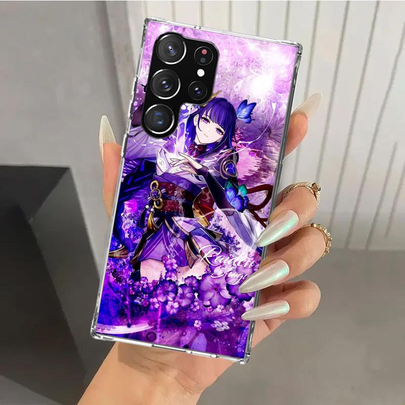 

Raiden Shogun Genshin Impact Phone Case for Samsung Galaxy S26 S24 S23 Ultra S25 Edge S22 S21 Plus S20 FE + Soft Print Shell Fun Samsung S23 Ultra