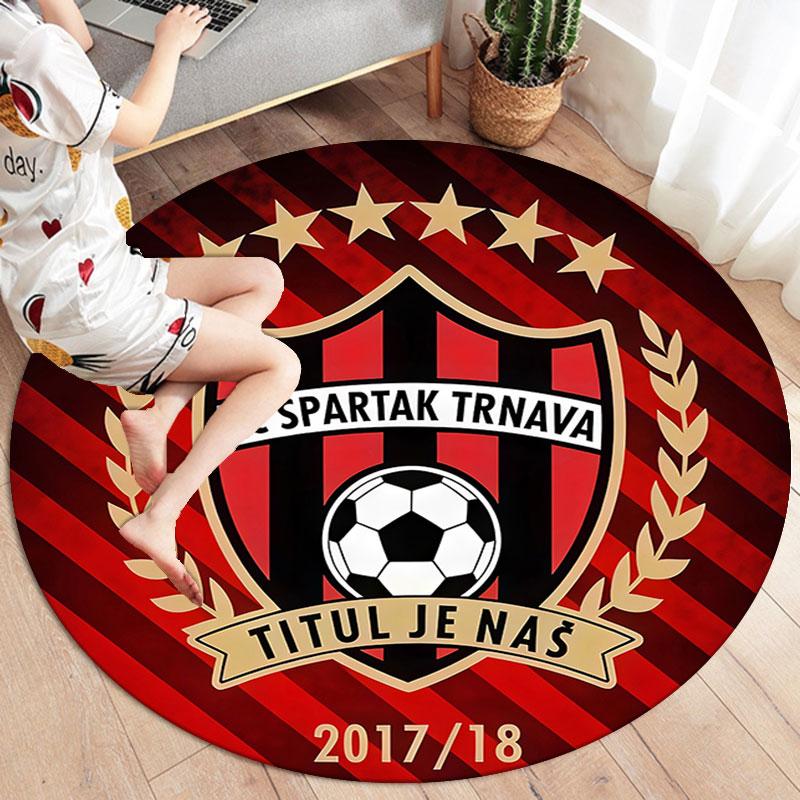 FC Spartak Trnava Round Area Rug,Carpet Rug for Living Room Bedroom Sofa Playroom Decor,Non-slip Floor Mat