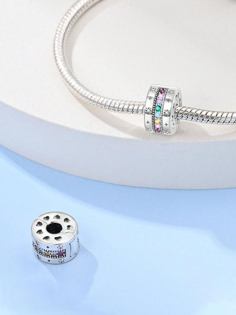 Charms Plata Copper Colors Colored Diamonds Clips And Spacers Bead Pendant For Original Bracelet For Women Diy Jewelry Love Gift