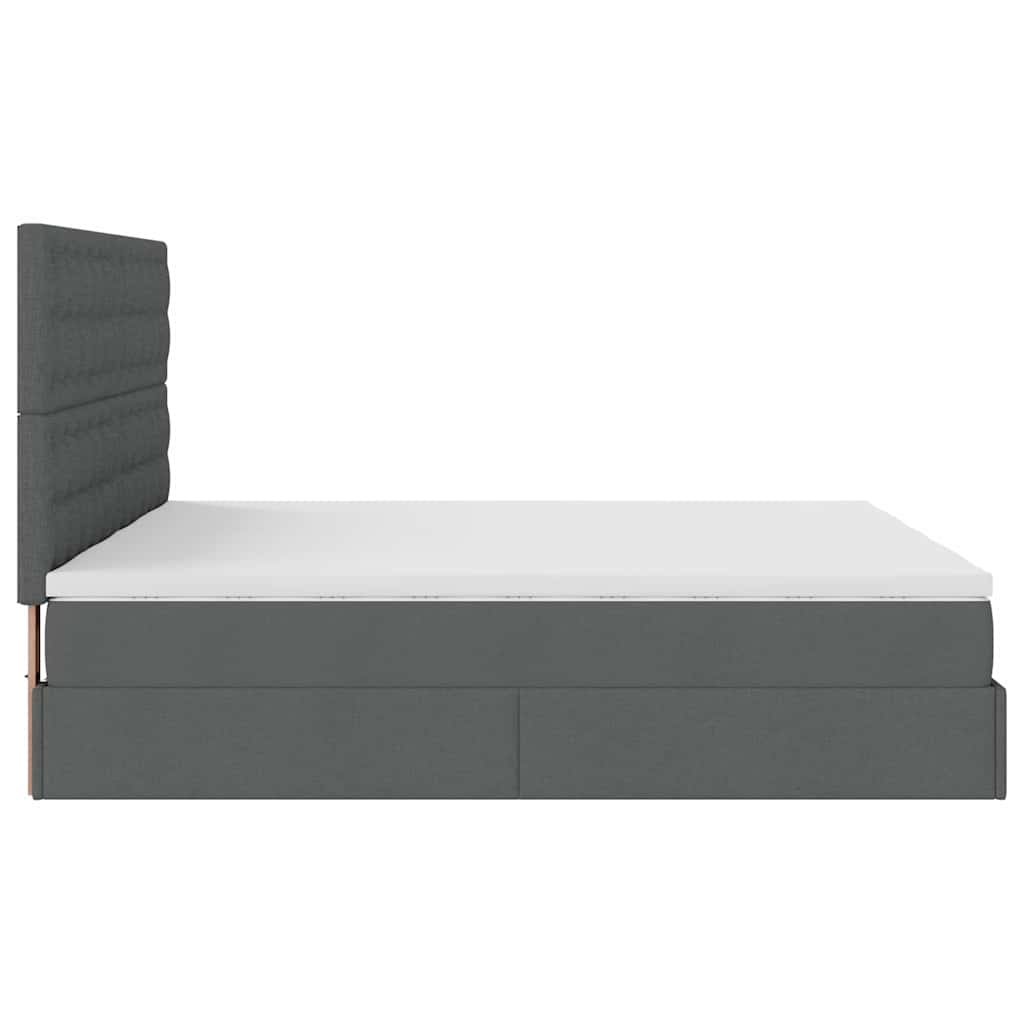 Enjoy a Restful Night S Sleep with This Ottoman Bed with Mattresses and LED Lighting In Dark Gray 180 X 200 Cm Fabric