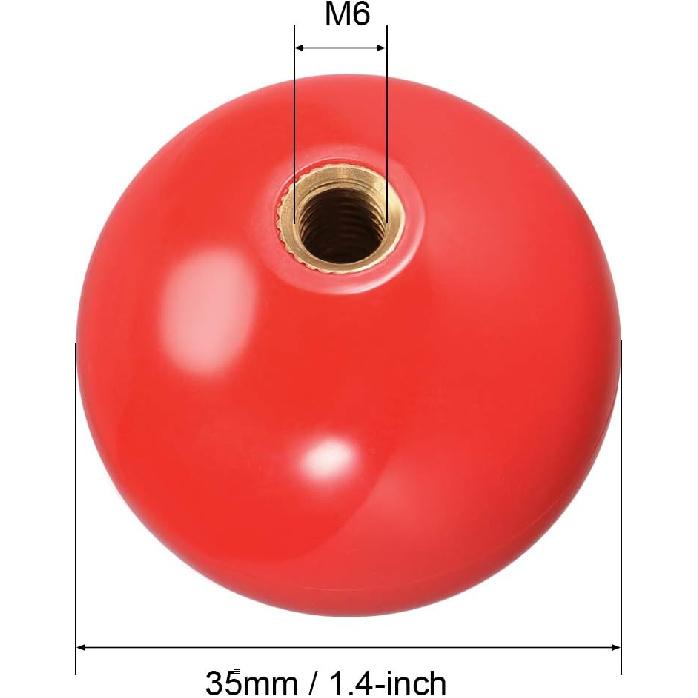uxcell Joystick Ball Top Handle Rocker Round Head Arcade Game DIY Parts Replacement Red 2Pcs
