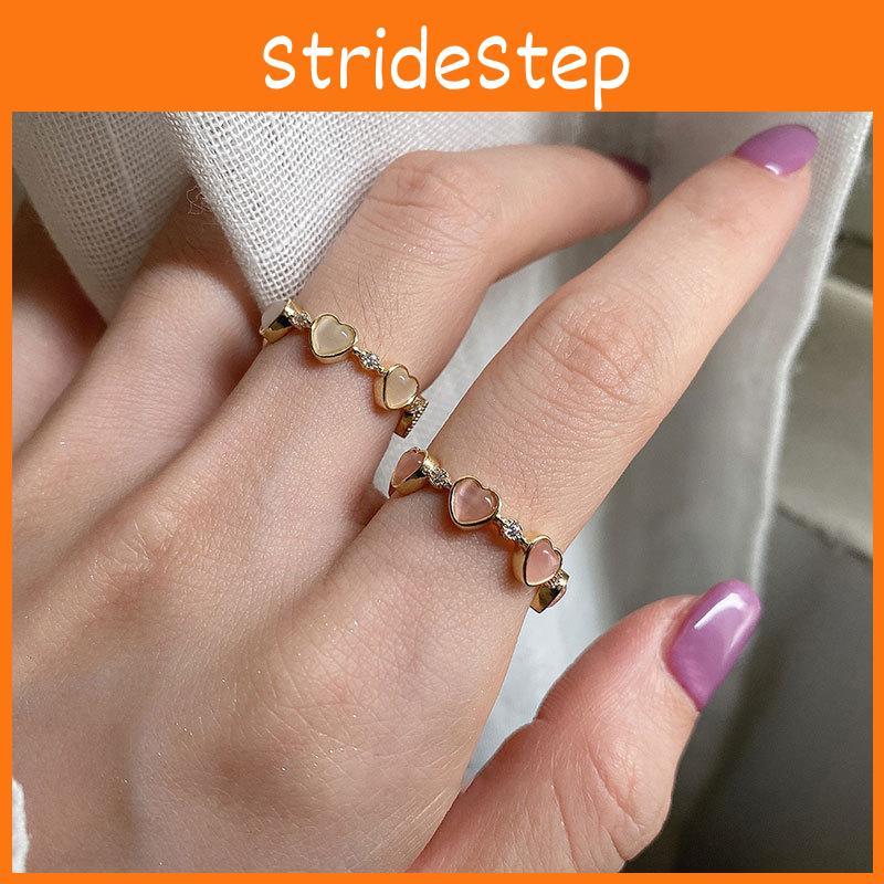 Stylish Korean Geometric Design Adjustable Ring For Women With Sparkling Accents