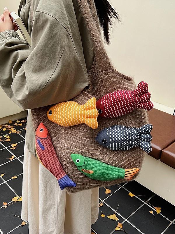 Borsa Tote Casual in Cotone da Donna con Design Intrecciato e Apertura Superiore per Uso Quotidiano