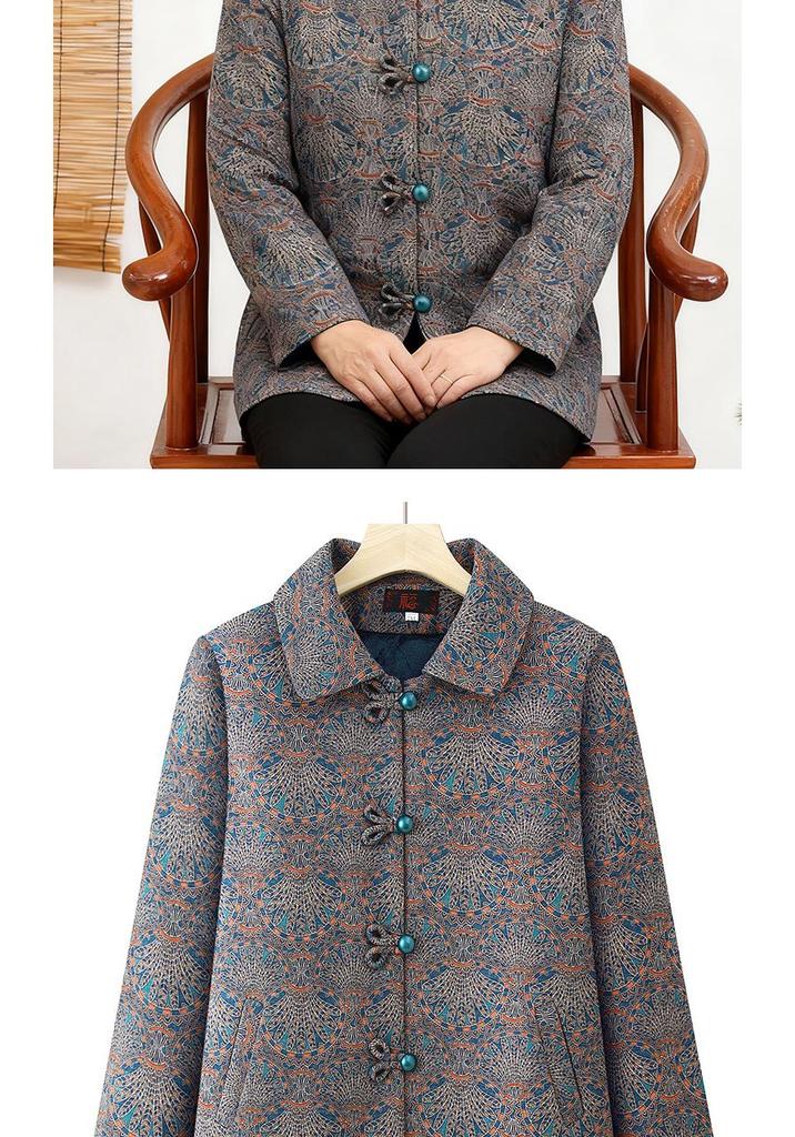 Stylish Grandma's Winter Cotton Jacket: New Padded Outerwear for Middle-Aged & Elderly, Plus Velvet for Extra Warmth