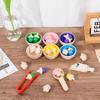 Educational Fun Counting Color Classification Cup Wooden Toy Clip Beads Color  Matching Gift