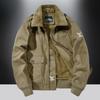 Lamb wool short coat men's winter thickened fur collar fleece tooling bomber jacket cotton coat lamb wool cotton coat