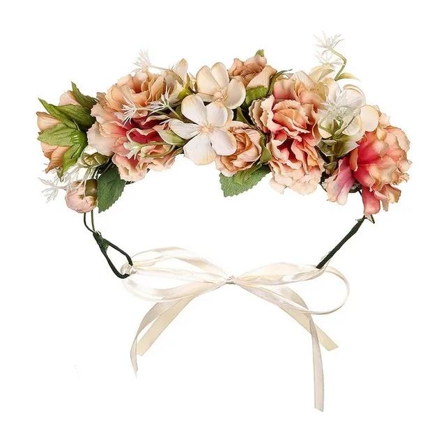Korean Fashion Imitated Pearl Crowns Girls Bridal Wedding Headband Floral Flower Headband for Girls Adult Hair Accessories