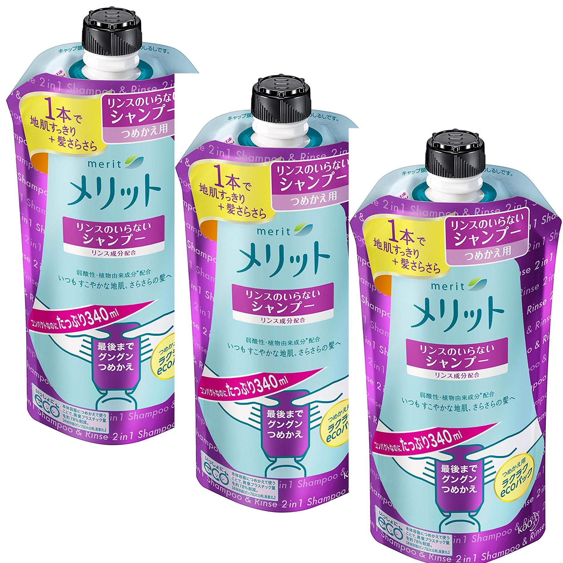 

Merit No Rinse Shampoo Refill 340ml Set of 3