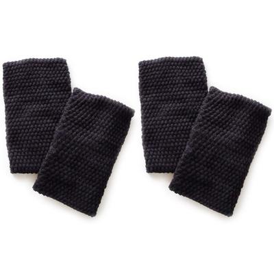 Leg Warm Without Getting Uses Double Knitted Cold Relief In Black Set [Peace Kobo] Warmers, 2-pair Set, Stuffy, Far-infrared Yarn, Silk, [Made Japan]
