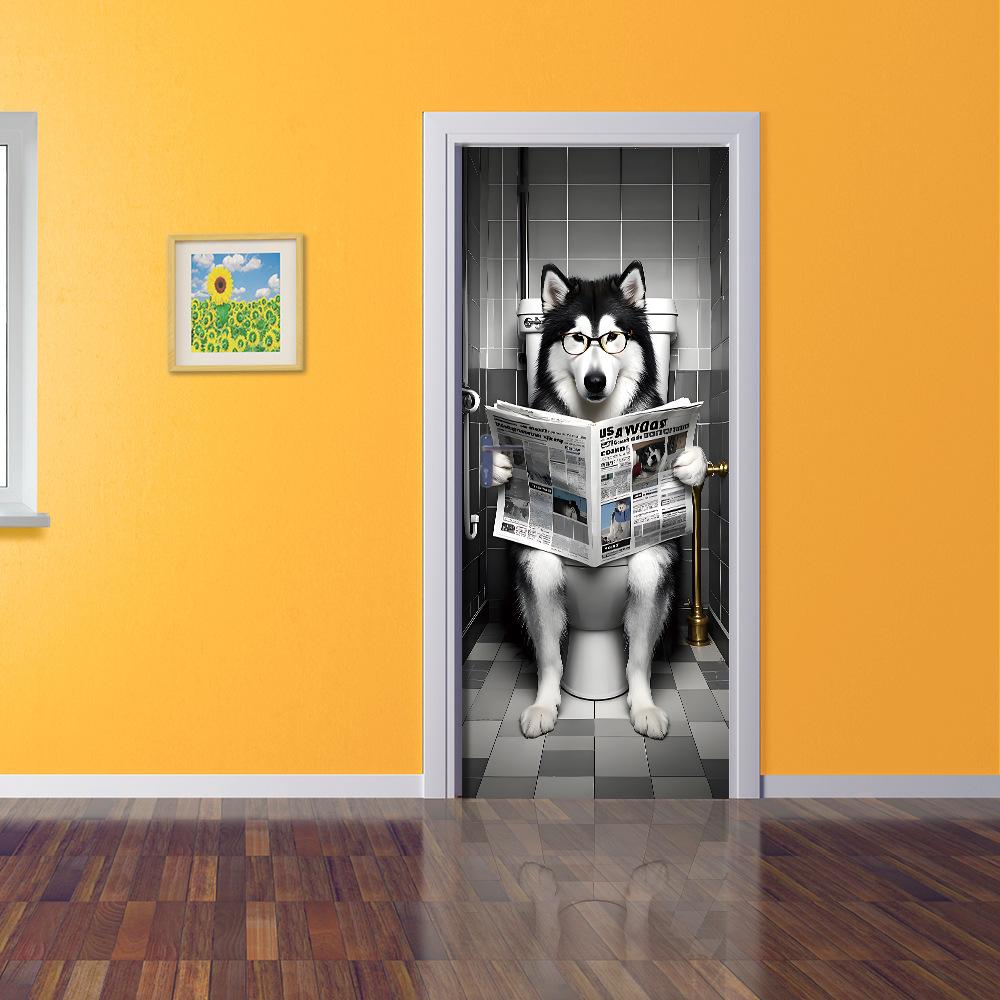 Fantastic Animal Self-Adhesive Wallpaper, Bedroom Self-Dipping 3D Door Sticker, Advanced Waterproof Door Frame Sticker
