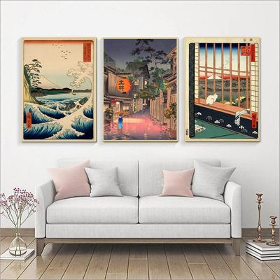 Nostalgie Japanisches Vintage Stil Poster Ushigome Kagurazaka Retro Poster Japanische Wand Kunst Malerei Kinderzimmer Home Decor Kein Rahmen