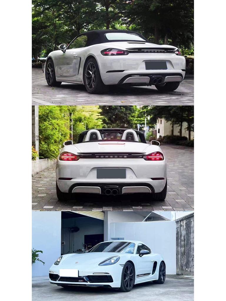 Porsche 718 GTS Front Bumper Assembly & Rear Lip Kit with Tail Light Injection Molded PP
