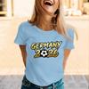 Women’s Casual Crew Neck Short Sleeve Pullover T-Shirt with Germany 2026 Letter Print Soccer Graphic Top for Supporters