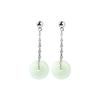PANJBJ 925 Sterling Silver Rose Hotan Jade Earring for Women Girl Ethnic Style Versatile Temperament Jewelry Gift Dropshipping