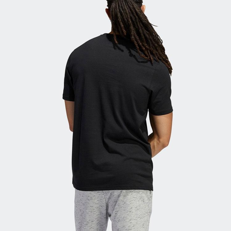 Adidas Alphabet Logo Crewneck T-Shirt Men Tops Black HE4813