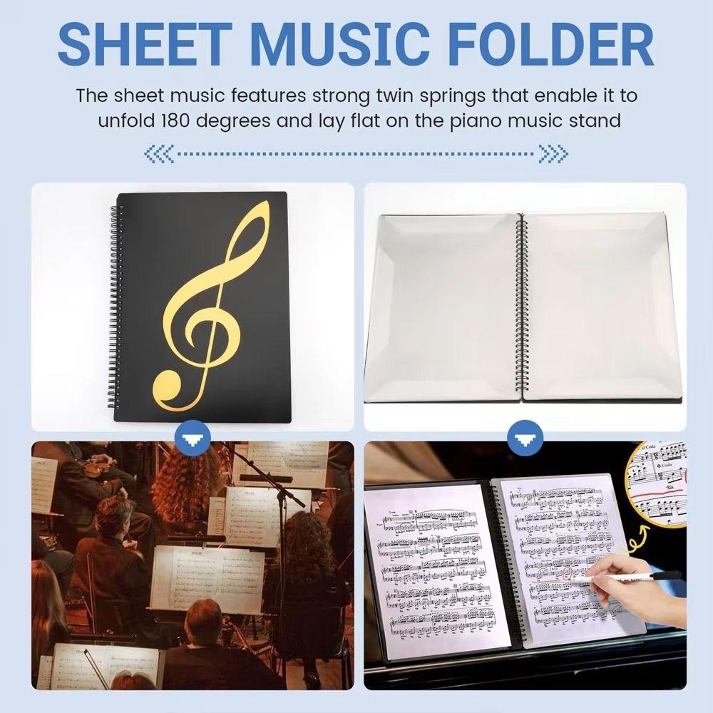 Waterproof Music Binder Spiral-Bound Document Folder Document Holder Sheet Music Folder  Home