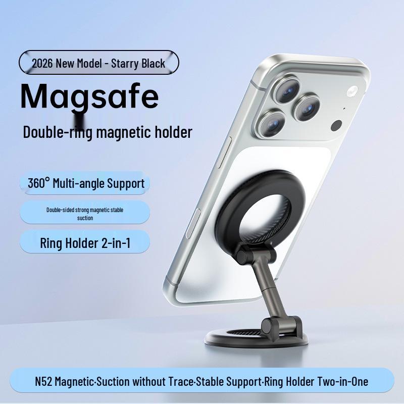 Universal Double-Sided Magnetic Phone Holder: Foldable, Multifunctional Stand for Desktop, Car & Live Streaming