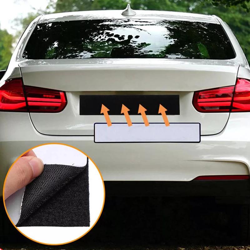 1Set Velcro Adhesives Licenses Plate Holder Frameless Black Weather-proof Number Plate Holder for Vehicles/Car/SUV Accessories