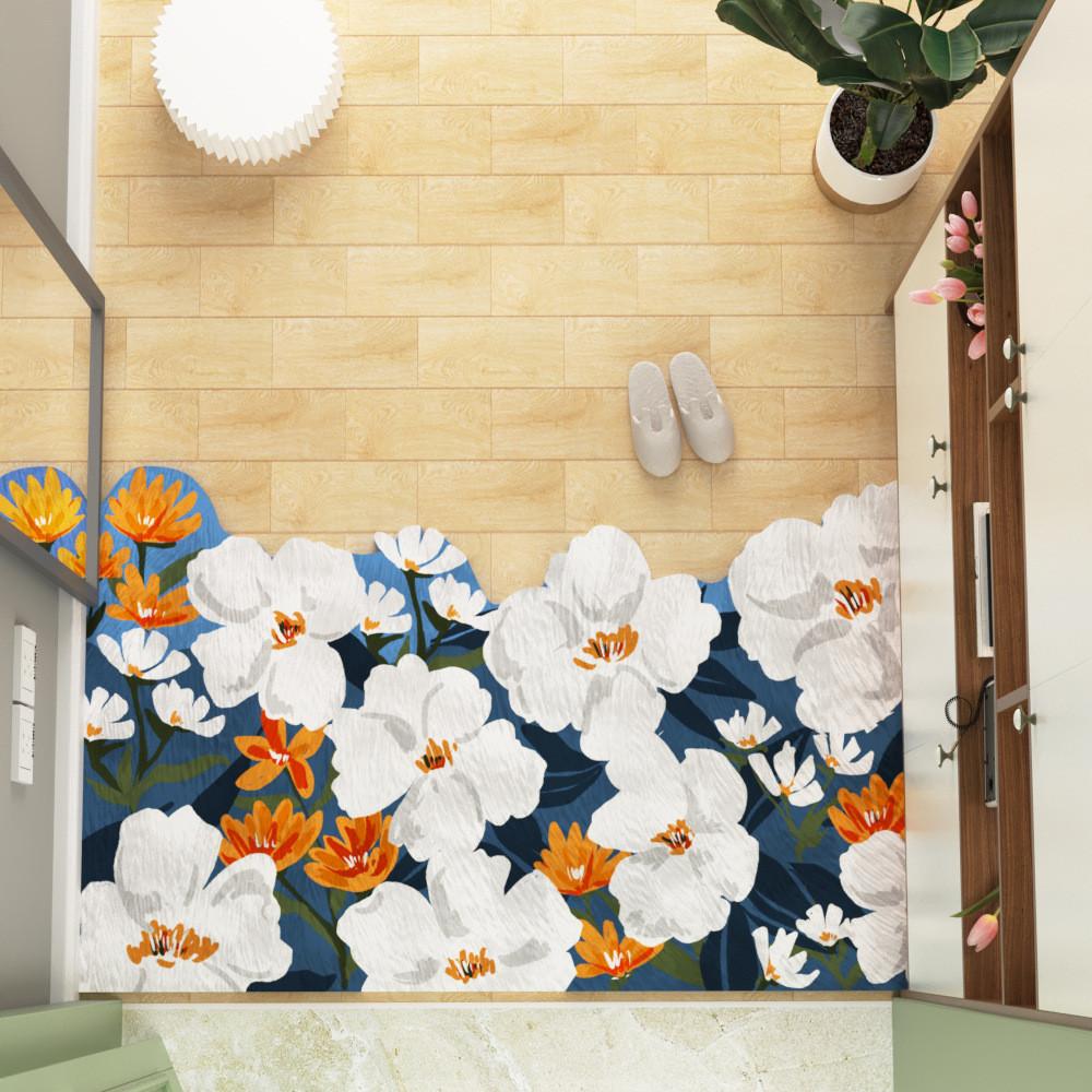 Tulipa Entryway Doormat With Washable Pvc Leather Material For Home Indoor Use