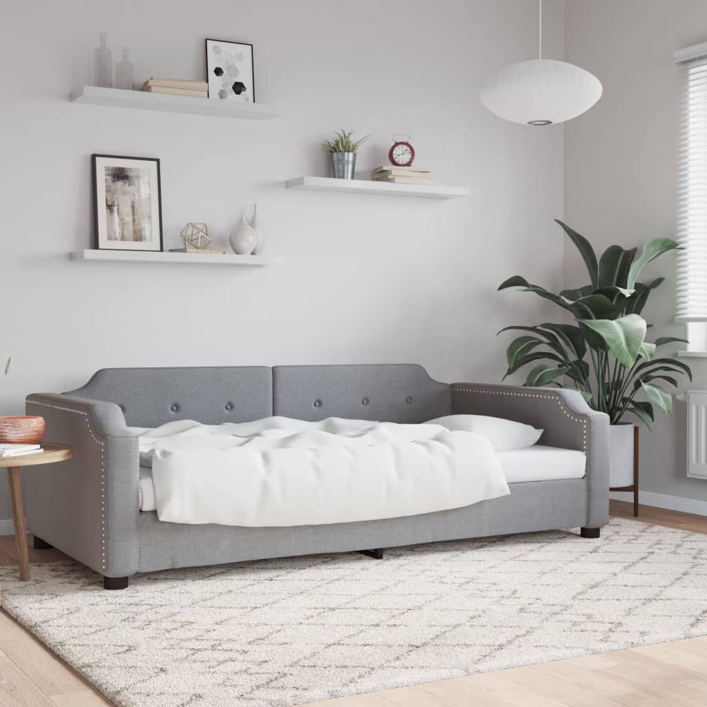 Daybed Light Grey 80x200 Cm Fabric