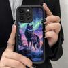 1 Peça Capa de Celular de Alta Qualidade Durável com Padrão de Lobo e Aurora, Adequada para Celulares das Séries iPhone 17, 16, 15, Plus, Pro, Max - Ideal para Presentear