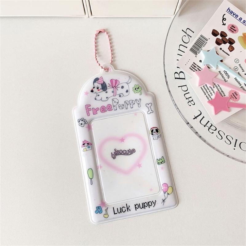 Photocard Holder Korean Popular Photo Card Holder with Keychain ID Cards Holder Pendant Keychain Student Card Sleeves