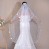 Elegant 2 Tiered Bridal Veils with Flower Studs Perfect For Wedding Ceremony And Bride PhotoShoots Occasion