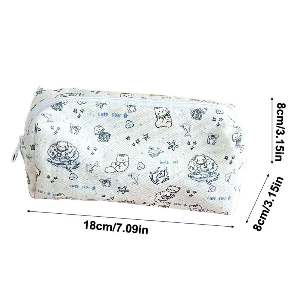 Ocean Cat Pen Bag Large Capacity Stationery Organizer Cute Stationery Bag Gift