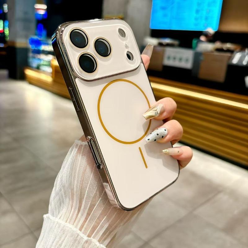 Luxury Crystal Lens AG Frosted Magnetic Case For iPhone 17 Air 16 15 14 13 12 11 Pro Max Plus For Magsafe Wireless Charge Cover