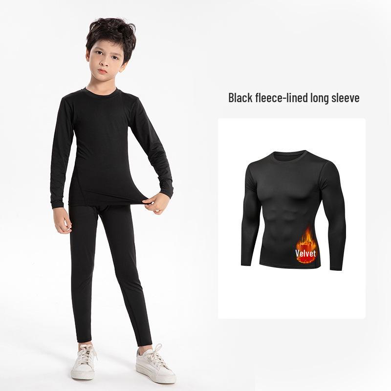 Children's Long-Sleeve Compression Shirt for Basketball Training - High Elasticity, Quick-Dry, Breathable, Warm Base Layer