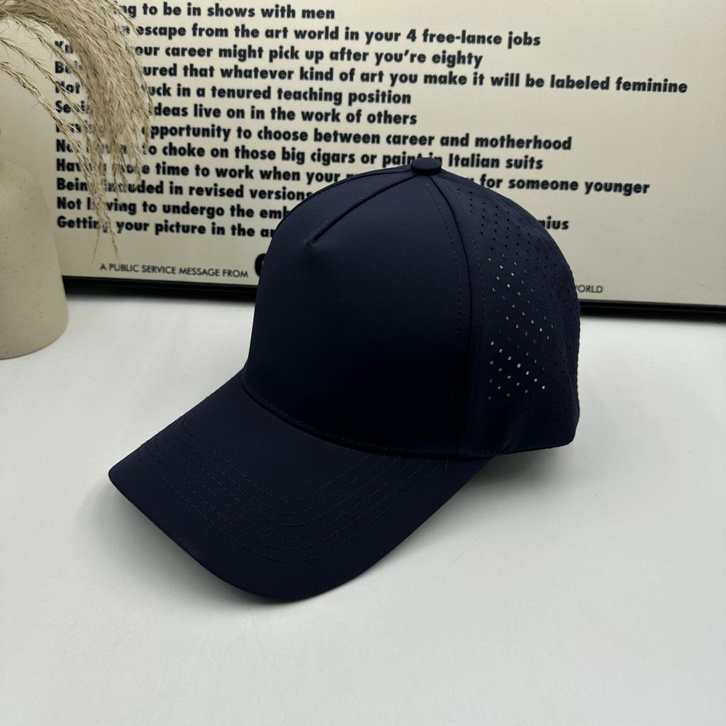 European and American Popular Quick-drying Baseball Cap Laser Punching Five-piece Mesh Cap Men's and Women's Printed LOGO Embroidered Cap
