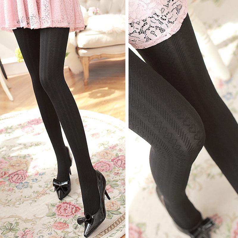 1 Paar Frühling Winter Warme Damen Strumpfhose 3D Jacquard Liebesherz Strumpfhose Sexy Nylon Strümpfe Strumpfhose